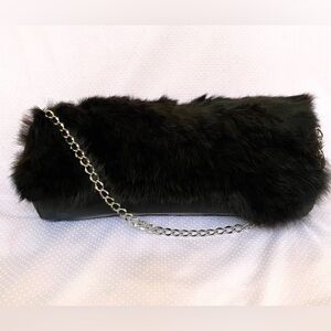 Michelle Monroe vintage leather and fur clutch(RARE)